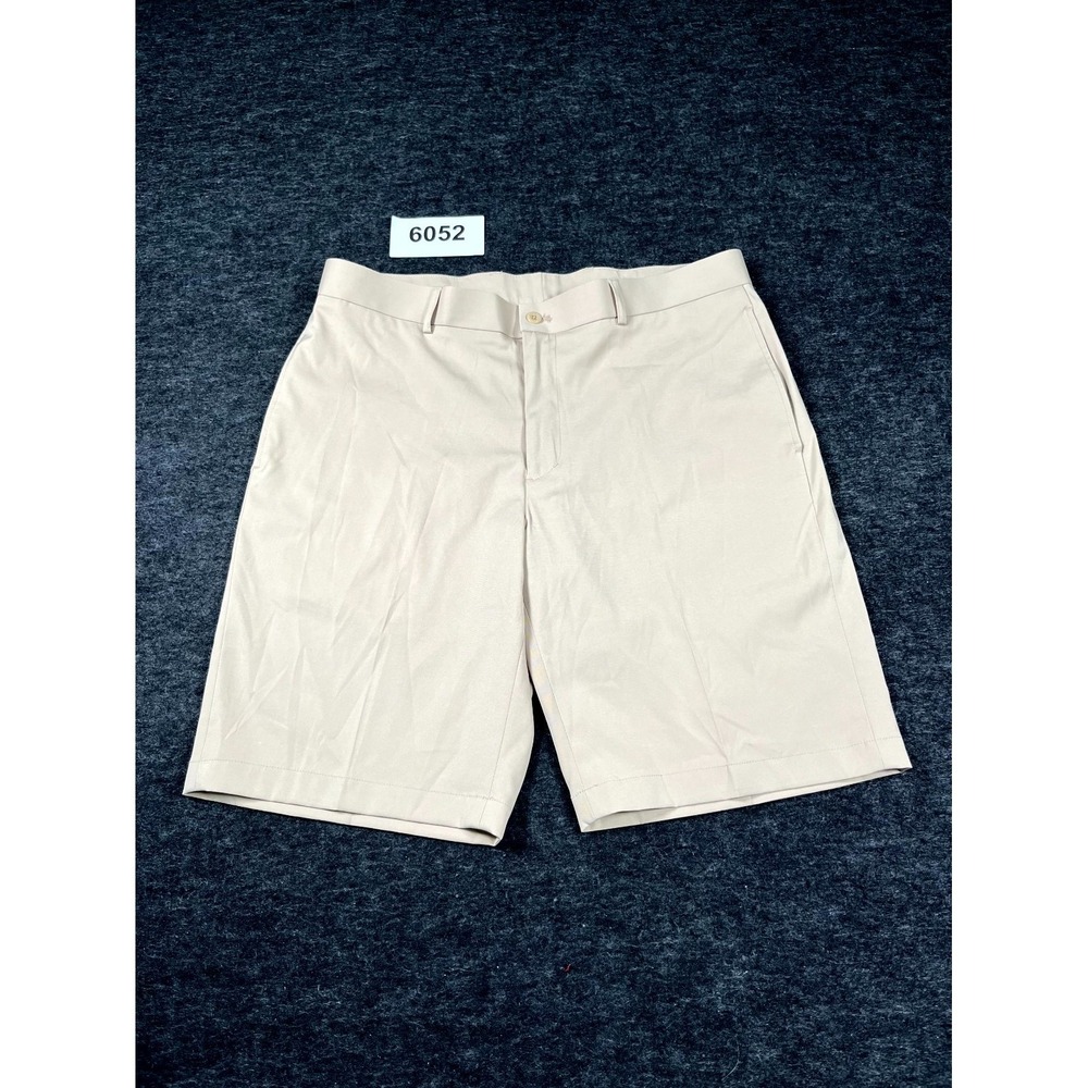 Slazenger‎ Golf Shorts Mens 36 Beige Stretch Flat Front Casual Performance